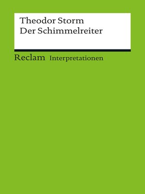 cover image of Interpretation. Theodor Storm